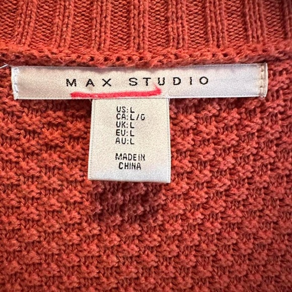 Max Studio Cozy Rust Open-Front Cardigan size Large - Picture 4 of 6